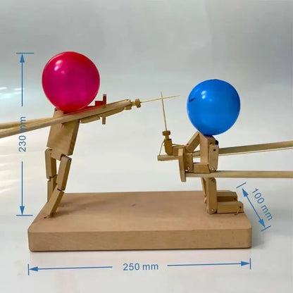 Balloon Duel: Handcrafted Bamboo Fencing Puppets