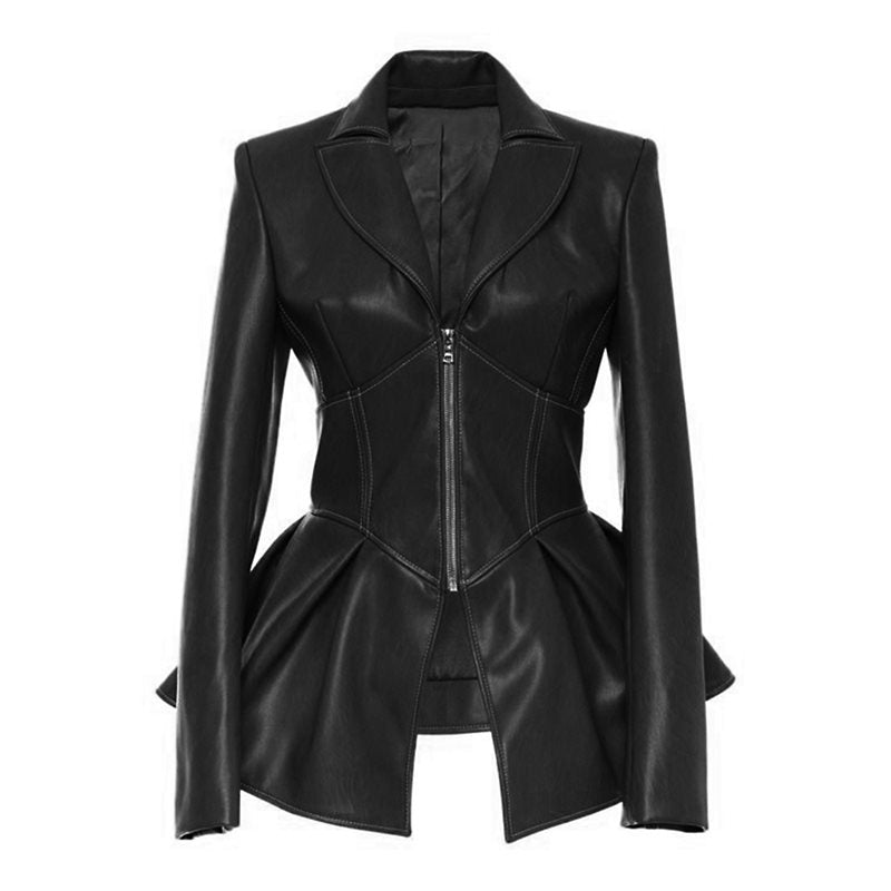 Black Leather Jacket Gothic/Motorcycle style Jacket