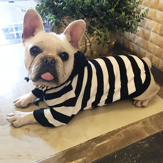 Stripe Tails Pet Dog Striped Hoodies Jacket