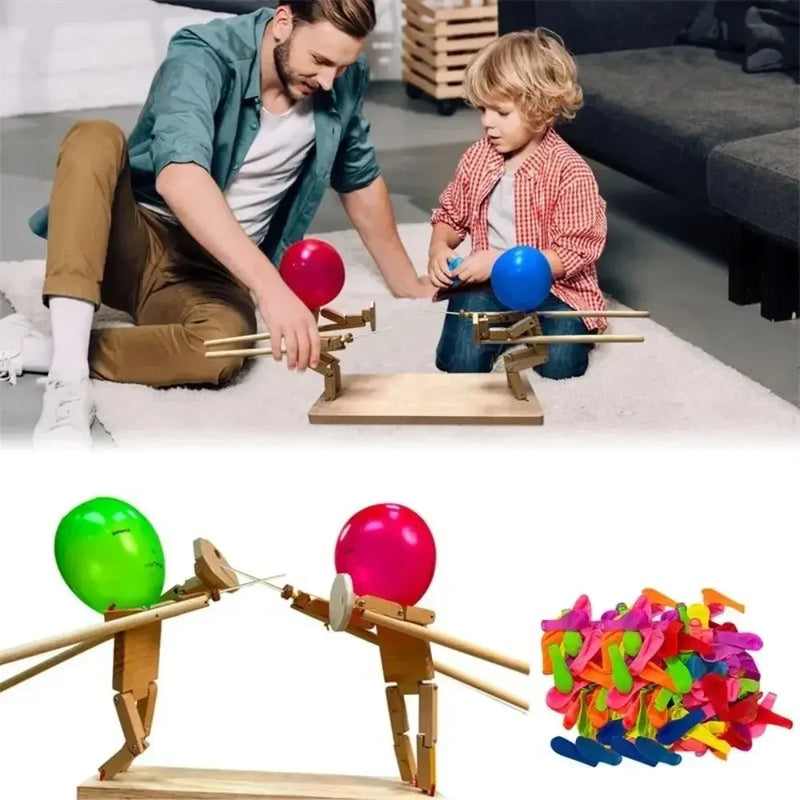Balloon Duel: Handcrafted Bamboo Fencing Puppets