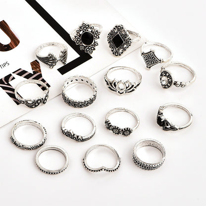 Oxidized Assorted Ring Set