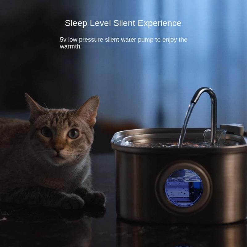 Stainless Steel Smart Pet Water Dispenser with Automatic Circulation and Filtration, Large Capacity Feeder for Cats and Dogs.