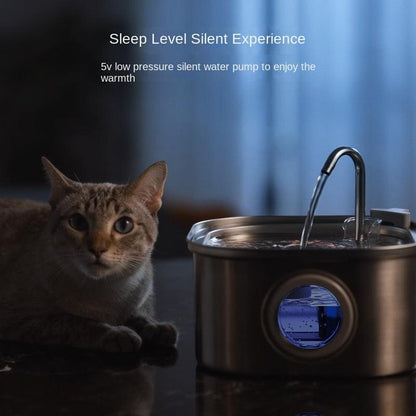 Stainless Steel Smart Pet Water Dispenser with Automatic Circulation and Filtration, Large Capacity Feeder for Cats and Dogs.