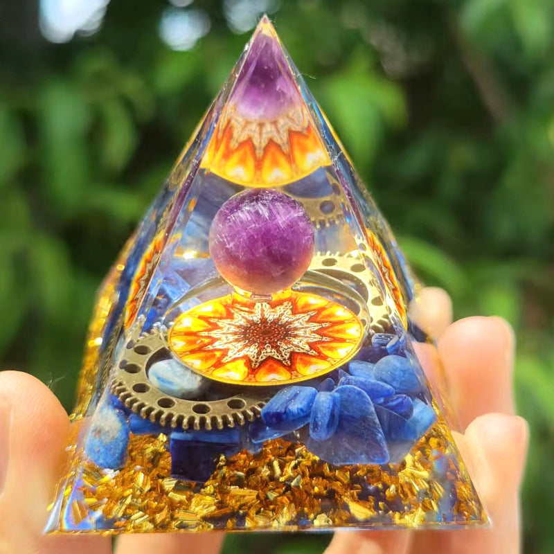 Orgone Energy - Various Crystal Ball Pyramids - Positive Energy Chakra Pyramids