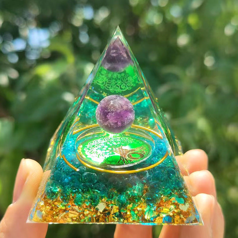 Orgone Energy - Various Crystal Ball Pyramids - Positive Energy Chakra Pyramids