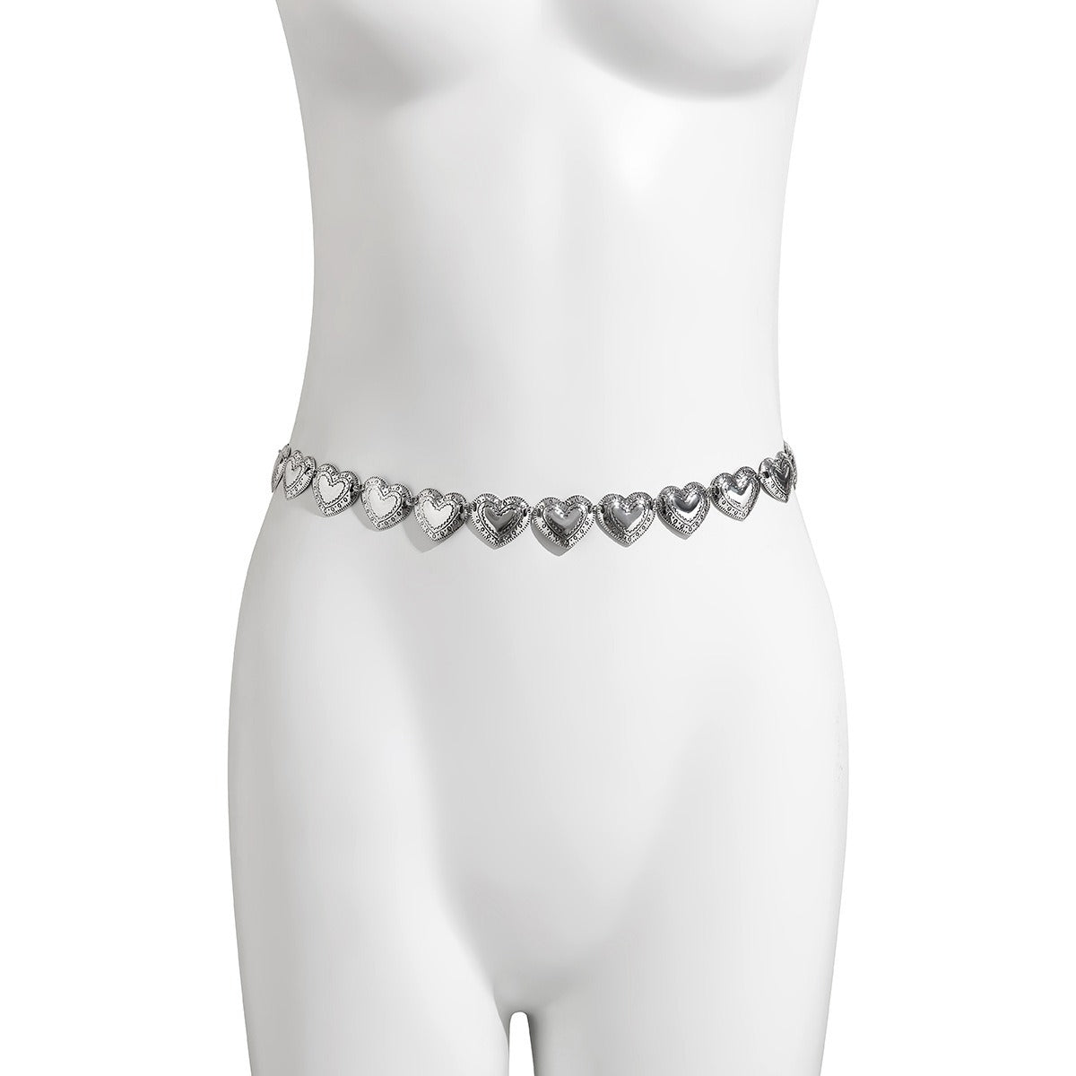 Retro Love Pattern Waist Chain for Women Heartfelt Adorn Stomach Chain Belly Chain