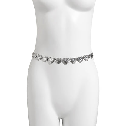 Retro Love Pattern Waist Chain for Women Heartfelt Adorn Stomach Chain Belly Chain