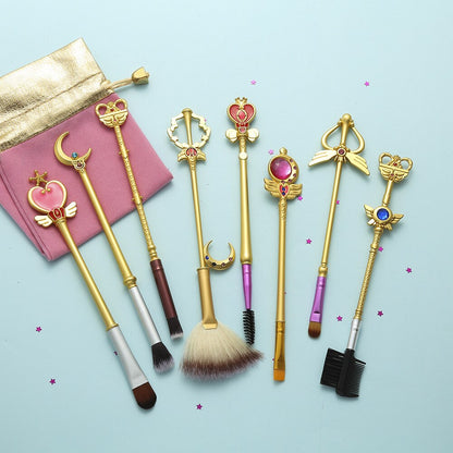 Lunar Beauty: Sailor Moon Inspired Anime Makeup Brushes Set