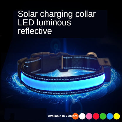 Solar Flare Pet Collar: LED Solar Luminous, Stylish Safety for Your Furry Friend