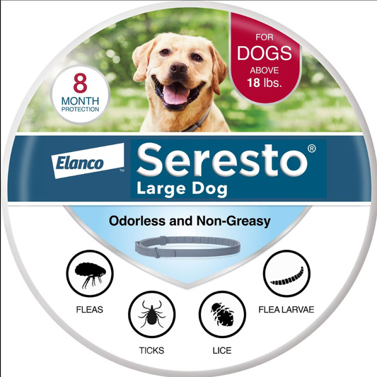 Seresto Large Dog Flea and Tick Collar for Pest Prevention and Protection - Pack of 1 - Last 8 Months