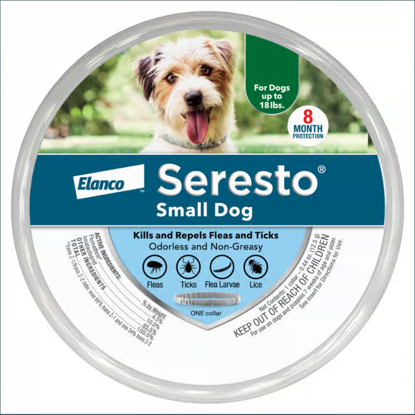Seresto Small Dog Flea and Tick Collar for 8 Months Pest Prevention and Protection