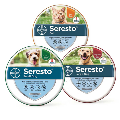 NEW Seresto Anti Flea & Tick Collar for Dogs and Cats - 8 Months Protection - All 3 Sizes