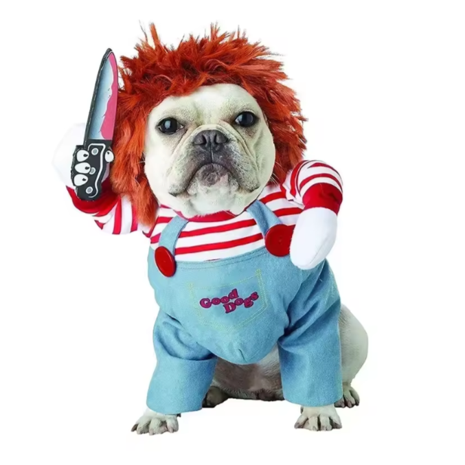 Red Chucky Doll Dog Costume - Spooky Halloween Outfit For Pets