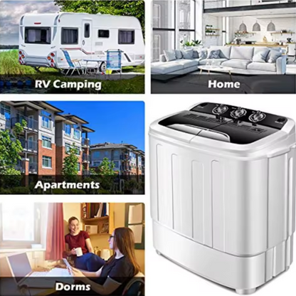 Compact Portable Twin Tub Washing Machine And Dryer - Eco-Friendly 240W