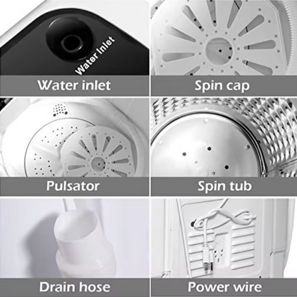 Compact Portable Twin Tub Washing Machine And Dryer - Eco-Friendly 240W