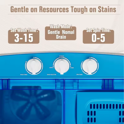 Portable Washer And Dryer - Compact Fast Spin 250W For Small Spaces and Travel