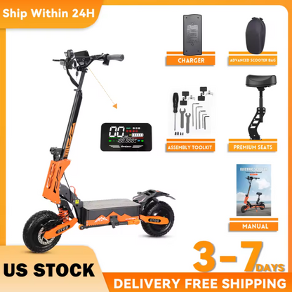 5600W Adult Electric Scooter – Dual Motor, 46MPH Top Speed, 60V/27AH Battery