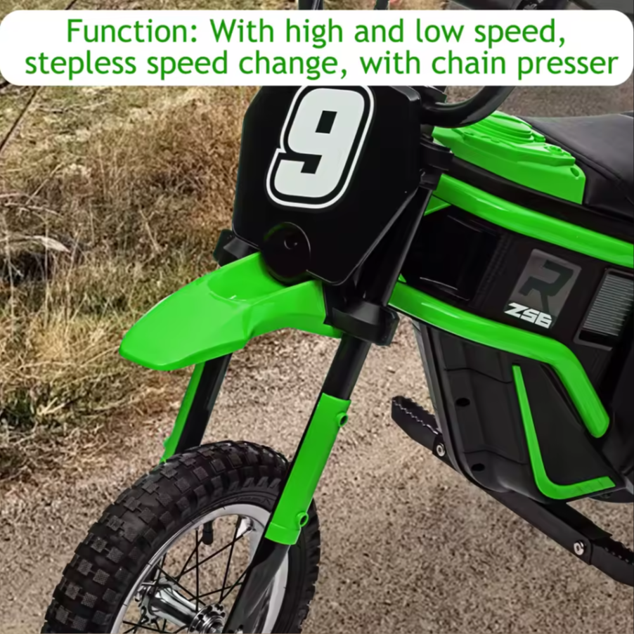 Kid's Electric Dirt Bike 350W 14MPH 24V Adjustable Seat and Safety Features