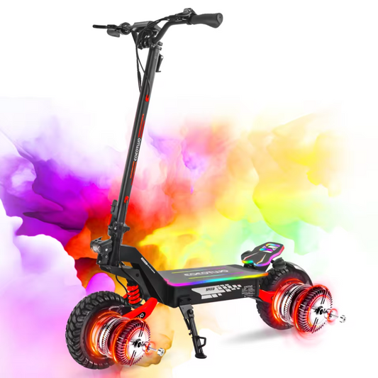 40mph Dual Motor Electric Scooter 2400W With LED Lights