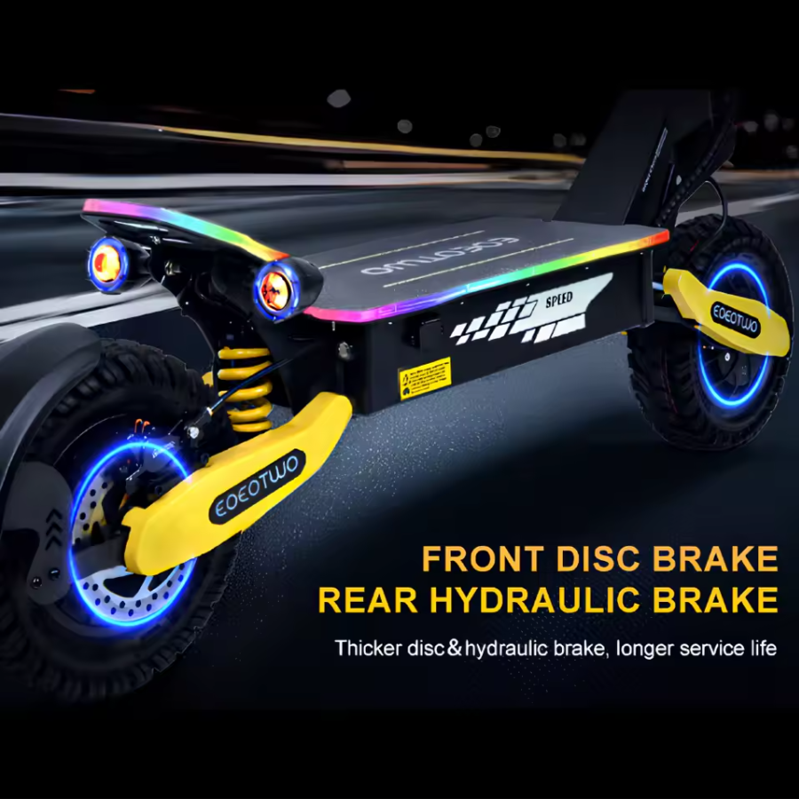 40mph Dual Motor Electric Scooter 2400W With LED Lights