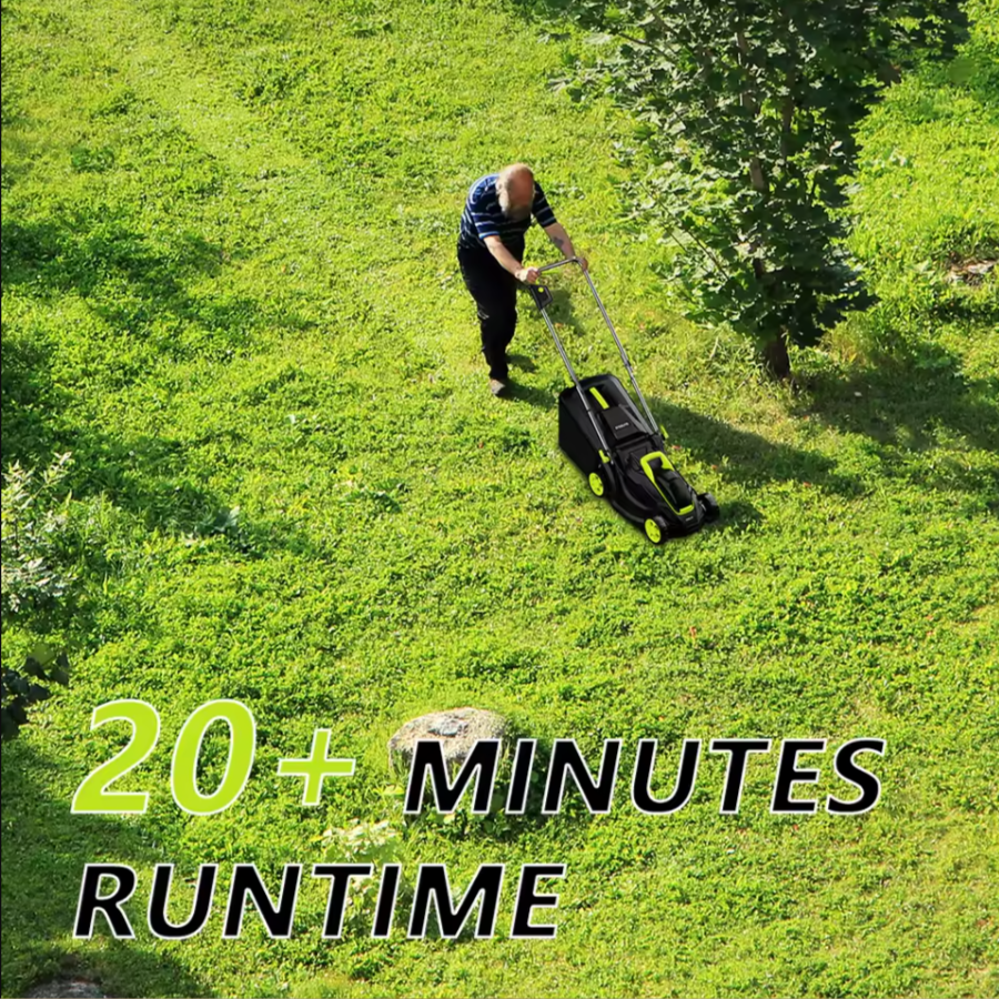 Deli 13" Cordless Electric 2 in 1 Lawn Mower Brushless, 21V 4.0Ah Battery