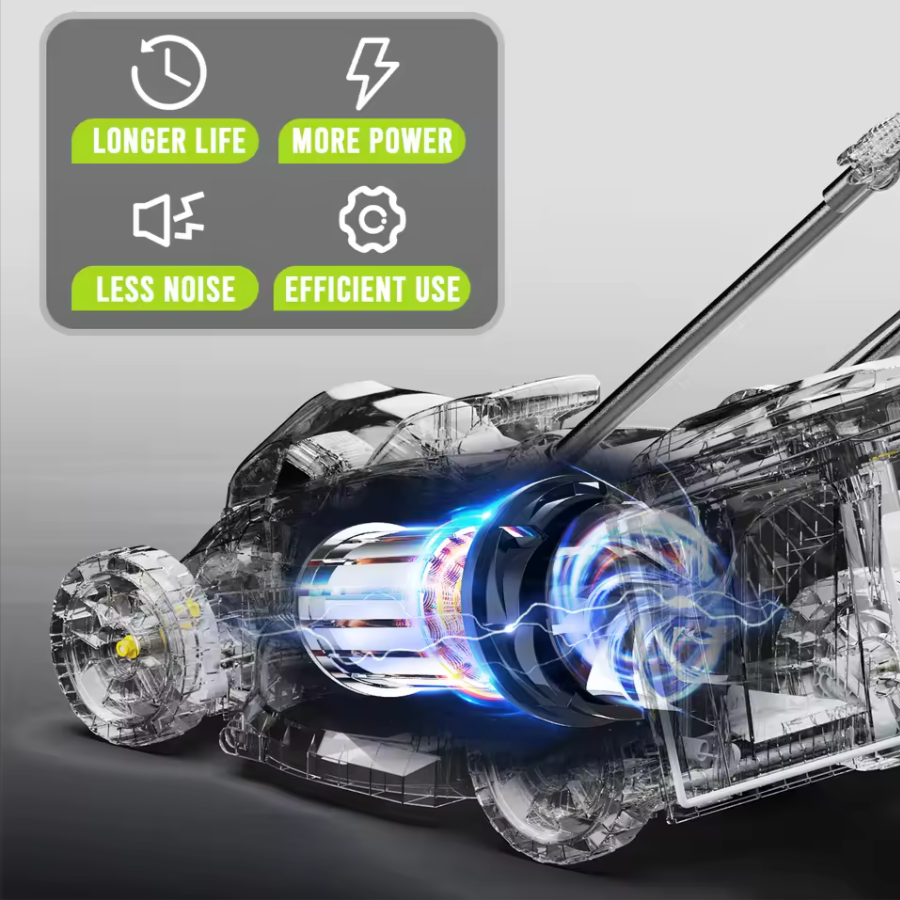 Deli 13" Cordless Electric 2 in 1 Lawn Mower Brushless, 21V 4.0Ah Battery