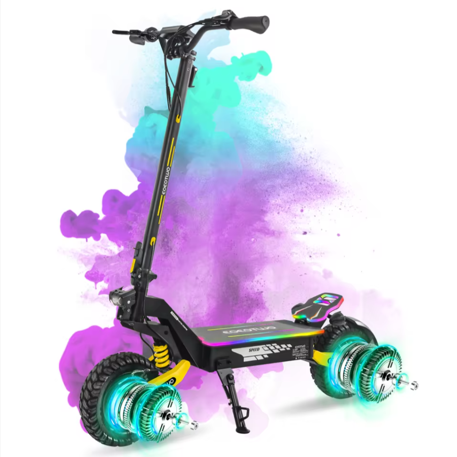 40mph Dual Motor Electric Scooter 2400W With LED Lights