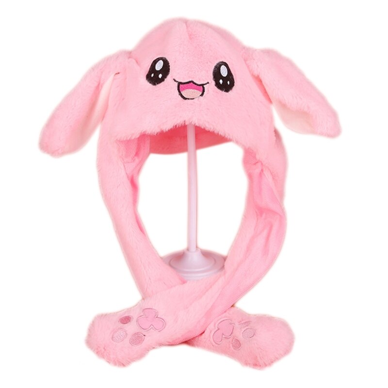 Plush Hat with Movable Ears and LED Light