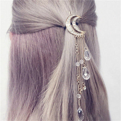 Mystic Moon Crystal Hair Clip