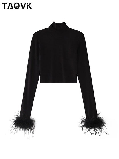 Feathered Cuffs Top