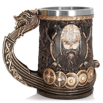 Viking Buccaneer Tankard: Large Stainless Steel Drinking Cup