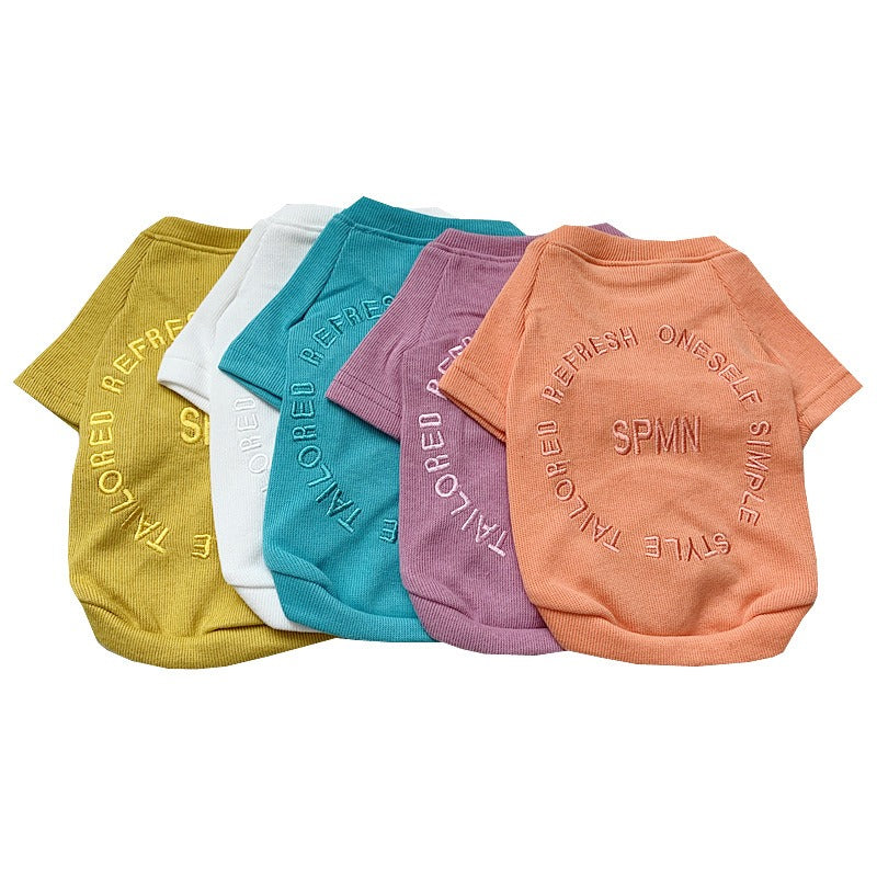 Embroidered Pet Duo: Matching Long-Sleeved T-Shirts