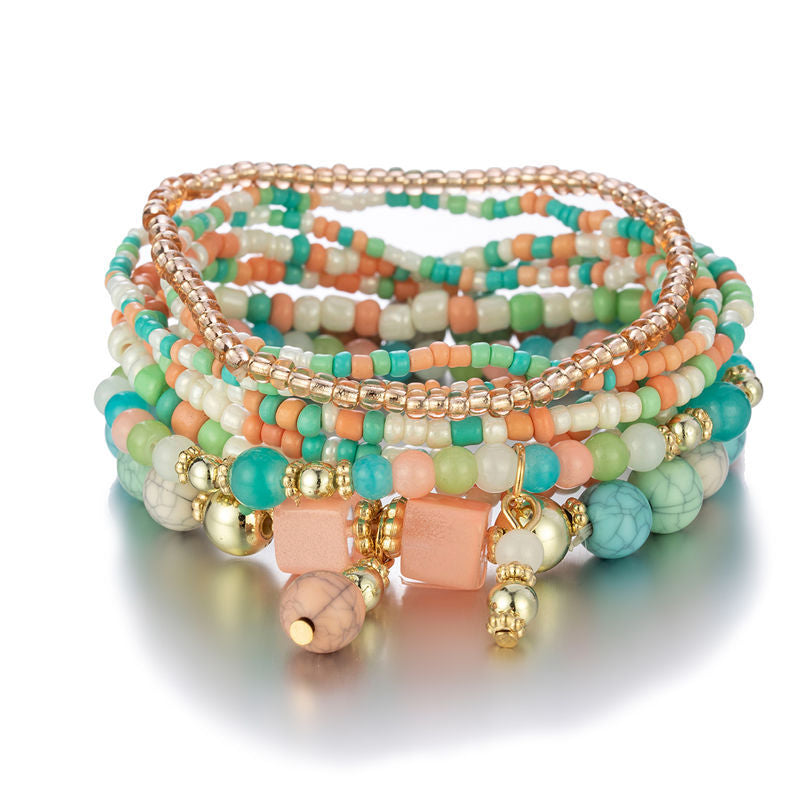 Creative Multilayer Turquoise Beaded Bracelet