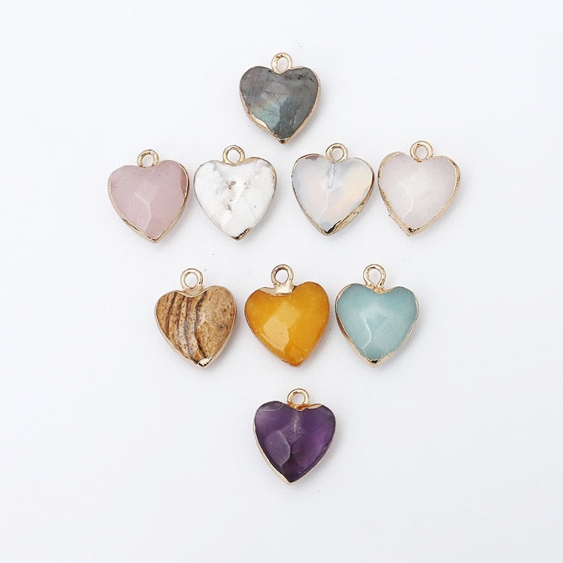Assorted Crystals Heart Pendants