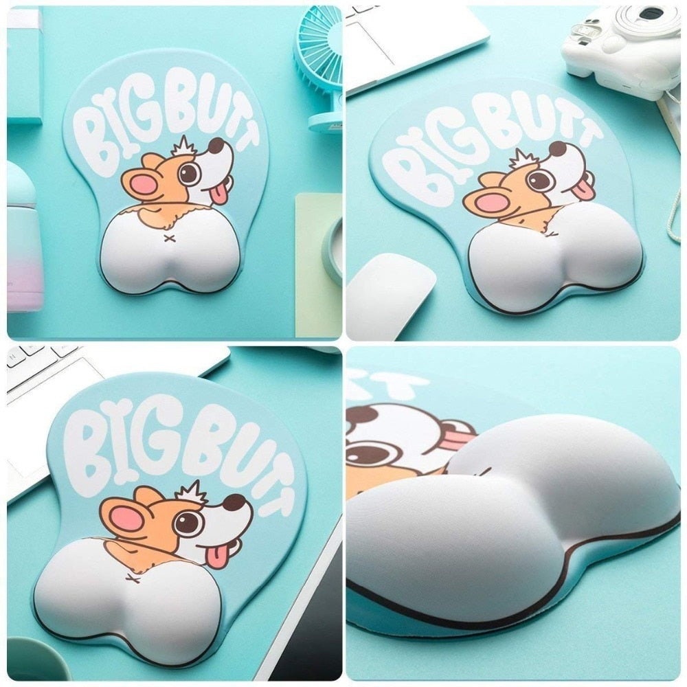 Cute Corgi Butt 3d Mousepad Multiple Styles