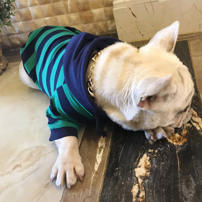 Stripe Tails Pet Dog Striped Hoodies Jacket