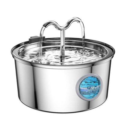 Stainless Steel Smart Pet Water Dispenser with Automatic Circulation and Filtration, Large Capacity Feeder for Cats and Dogs.