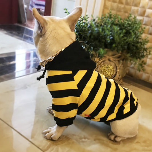 Stripe Tails Pet Dog Striped Hoodies Jacket