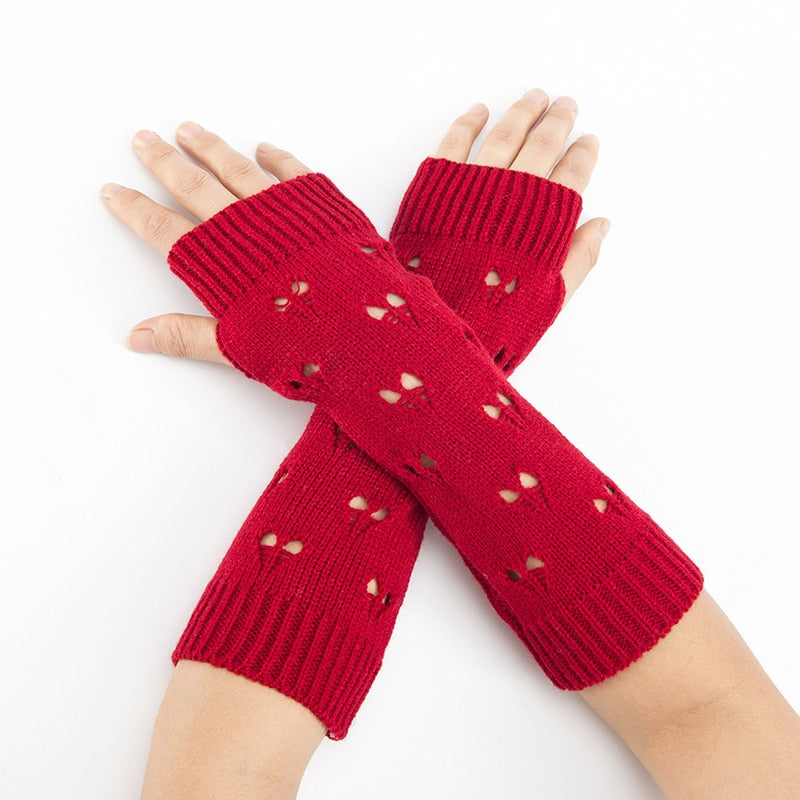 Cozy Charm: Women's Crochet Knitted Arm Gloves