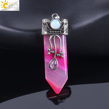 Vintage Sword-Shaped Crystal Pendant