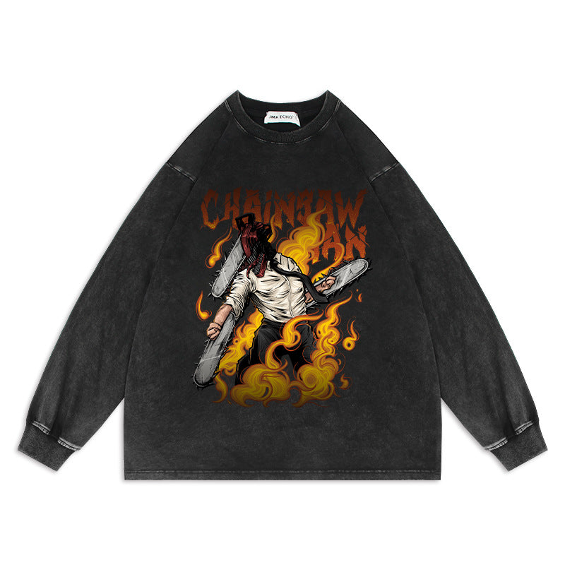 Various Chainsaw Man Heavy Duty Washed Sweaters