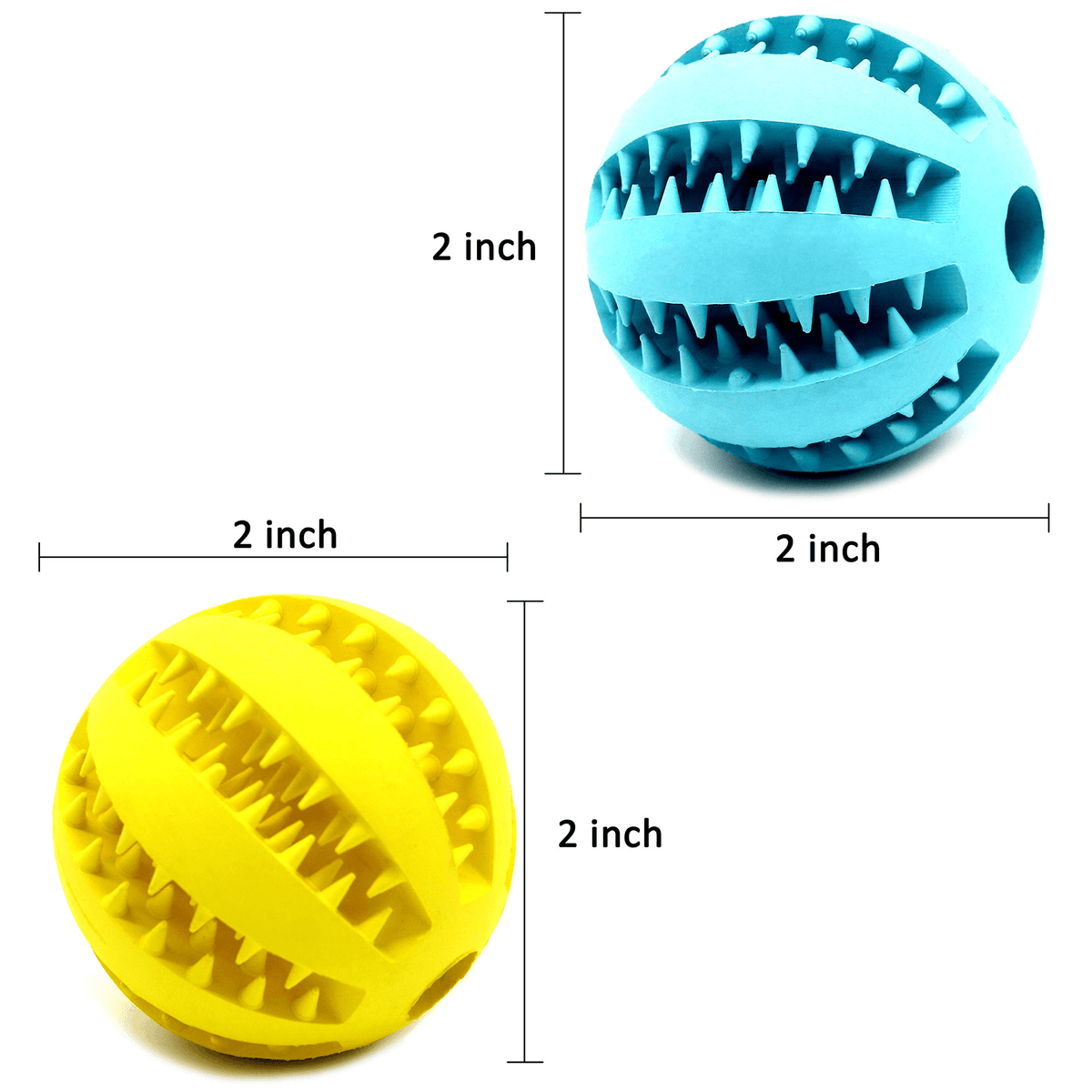 2.5” Squeaky Interactive Dog Balls for Puppy Teething Chew Toys for Small Dogs for Clean Teeth and Training.