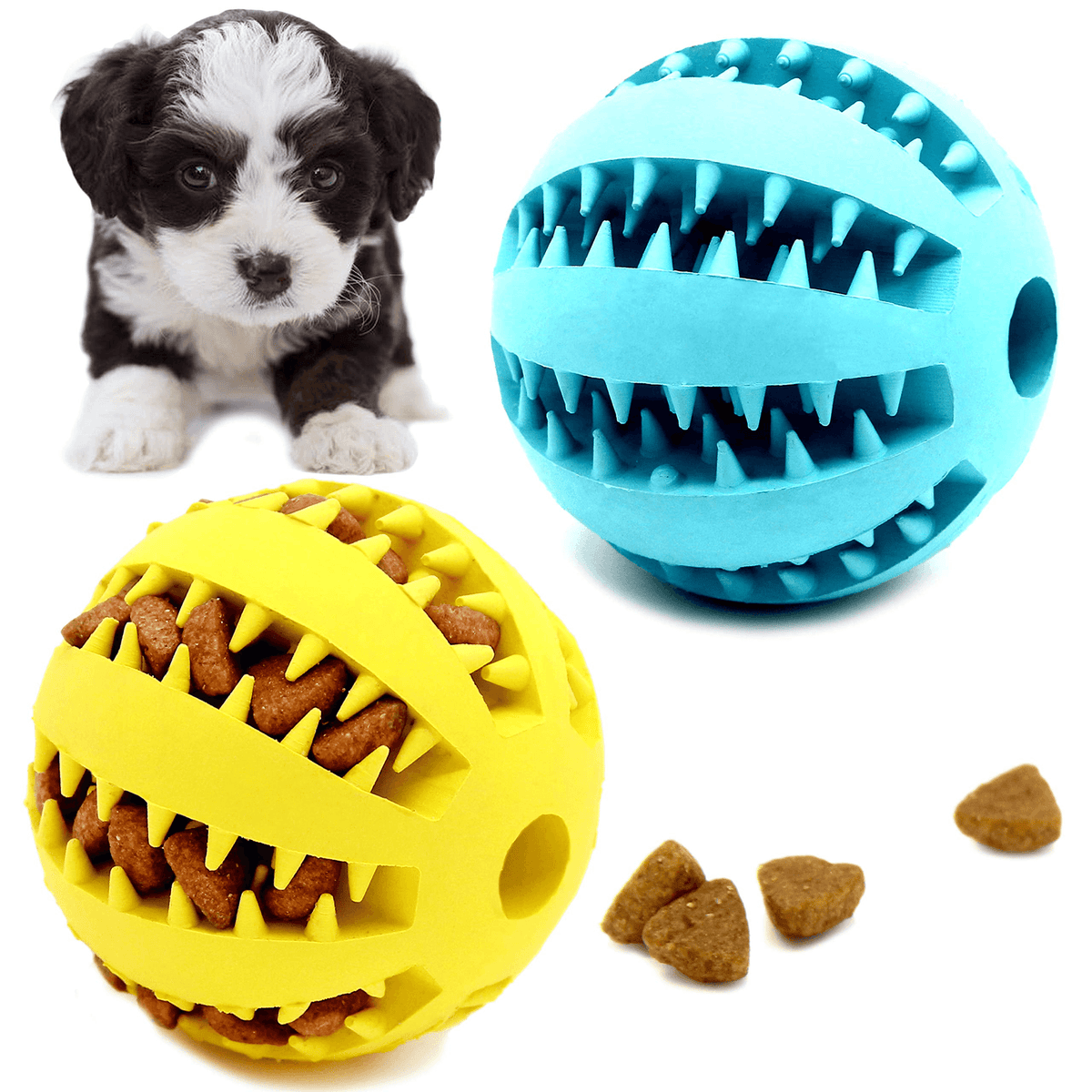 2.5” Squeaky Interactive Dog Balls for Puppy Teething Chew Toys for Small Dogs for Clean Teeth and Training.