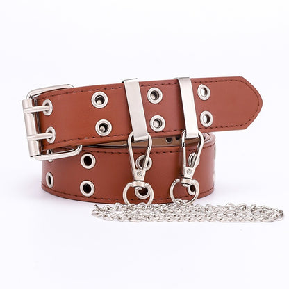 Punk Fusion Fashion Hip Hop Style Decorative Gothic Style Belt With Chain