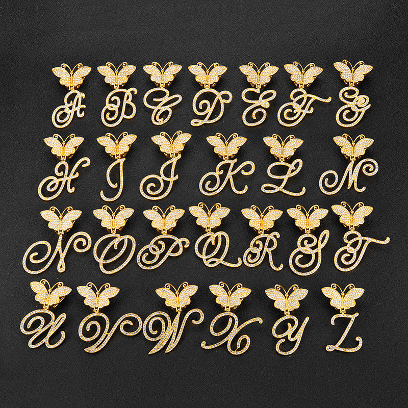 Cuban Link w/ Custom Butterfly Letter Pendant