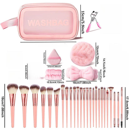 70Pcs Pink Makeup Brushes Set Professional Makeup Kit Multi-functional Makeup Tool Set with Case Facial Makeup Accessories, Foundation Makeup Brush Kit Eye and Face Make up Brushes & Tools