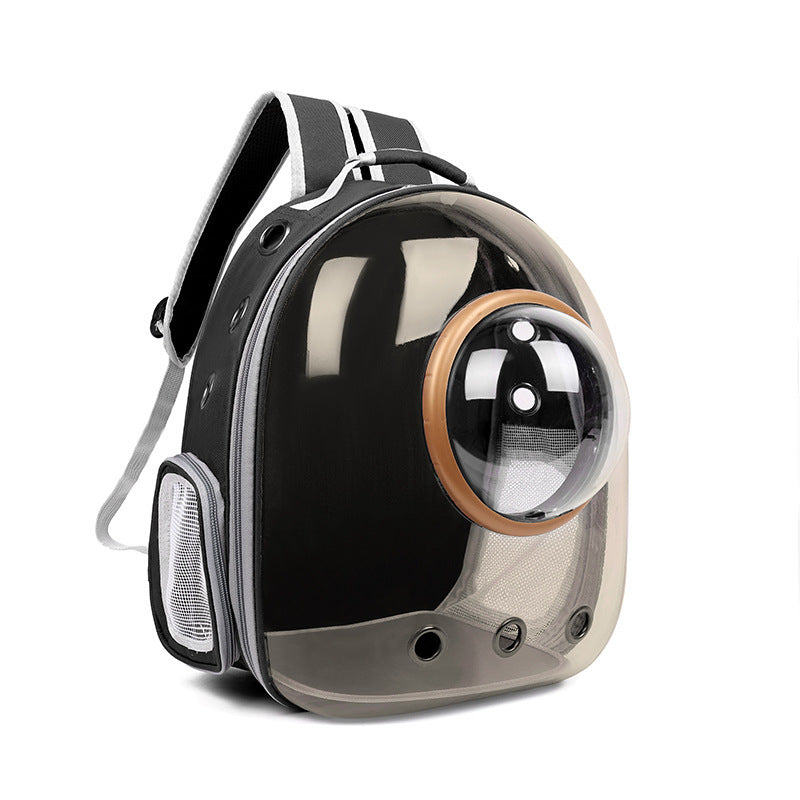 Space Capsule Cat Shoulder Bag: Transparent Panoramic Portable Pet Carrier