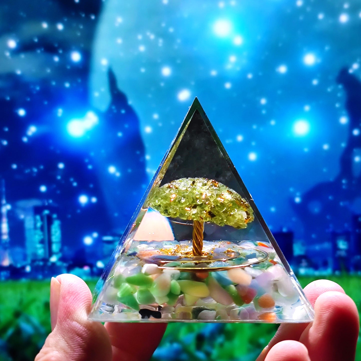Orgone Pyramid Various Crystal Tree's