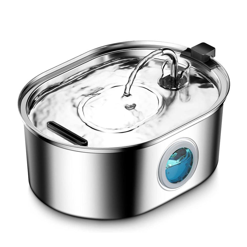 Stainless Steel Smart Pet Water Dispenser with Automatic Circulation and Filtration, Large Capacity Feeder for Cats and Dogs.