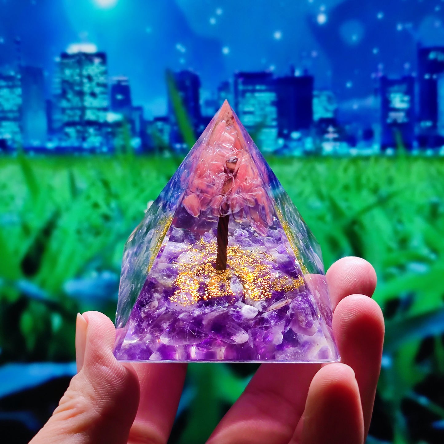 Orgone Crystal Pyramid - Tree Of Healing